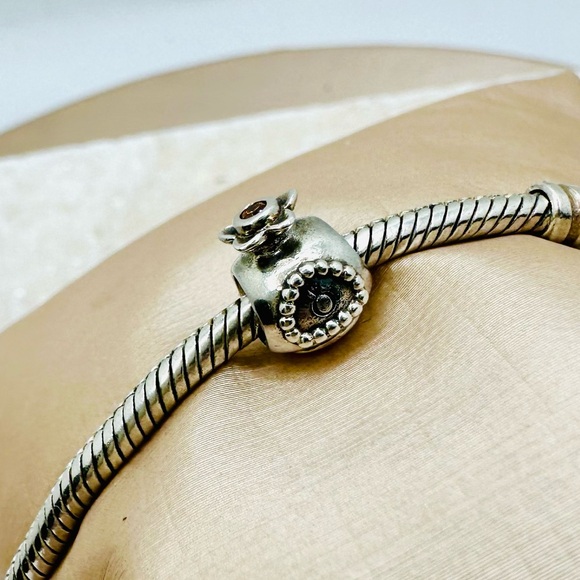 EUC Pandora 790427OCZ Sterling Silver Perfume Bottle Charm w/ Orange Zirconia - Picture 5 of 15